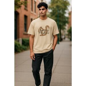 The Squirrel Whisperer T-Shirt XL Tan Graphic Tee Funny Animal Nature Unisex